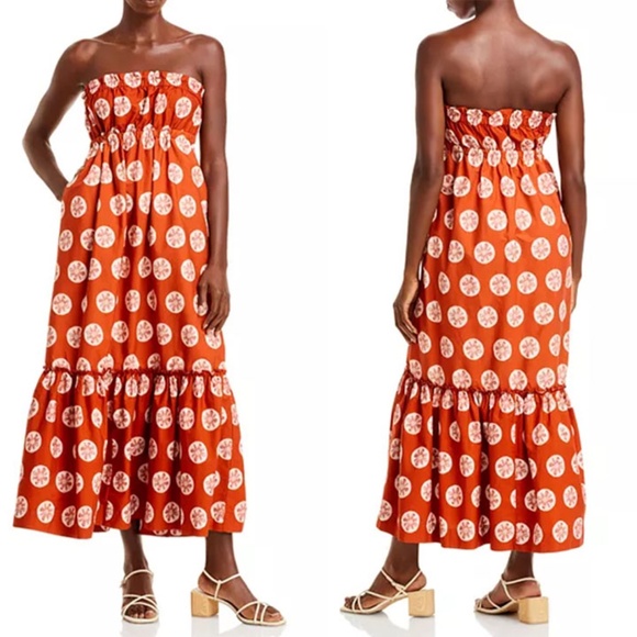 NWOT Free People Leanna Tube Maxi Dress in Brick Combo - Picture 3 of 10